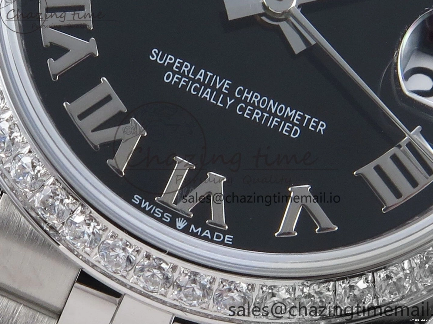 0510 DateJust 31 278384RBR ARF 1:1 Best Edition 904L Steel Black Roman Dial Diamonds Bezel on SS Jubilee Bracelet ETA SmoothTexture 449